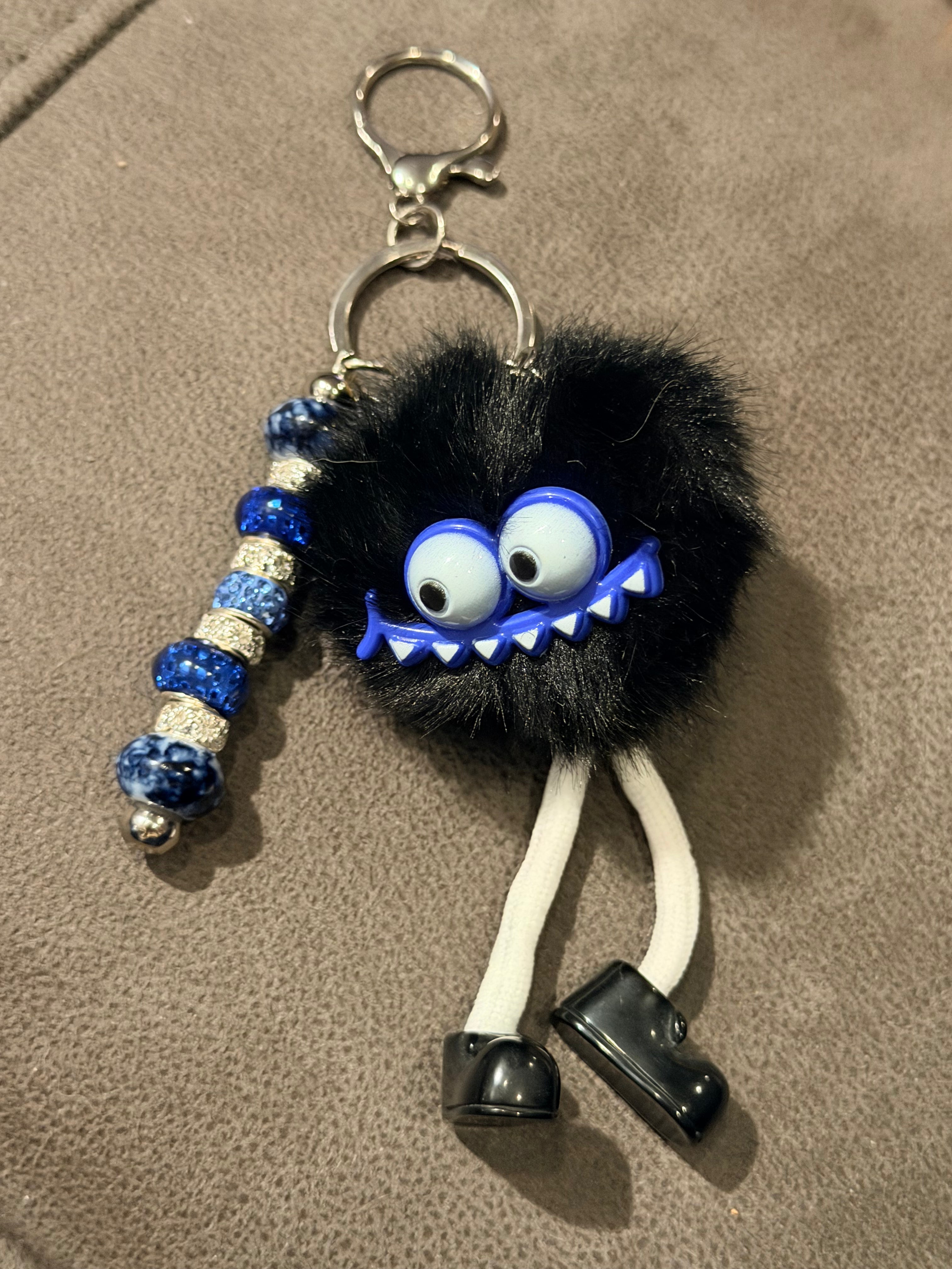 Midnight Black "Googly-Eyed" Monster Keychain